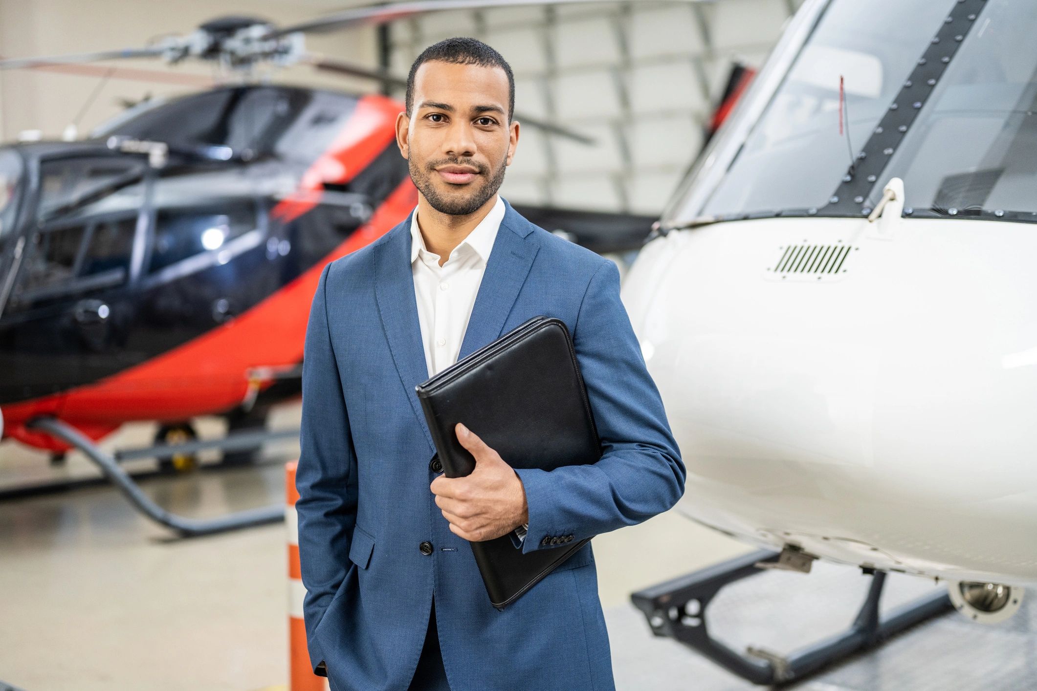 Aviation professional in a hangar